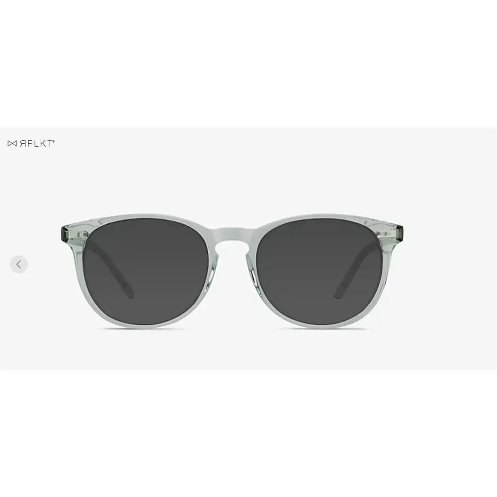 RFLKT Aura Eyeglass Frames Round Clear Blue Keyhole Acetate 50-19-140 Medium